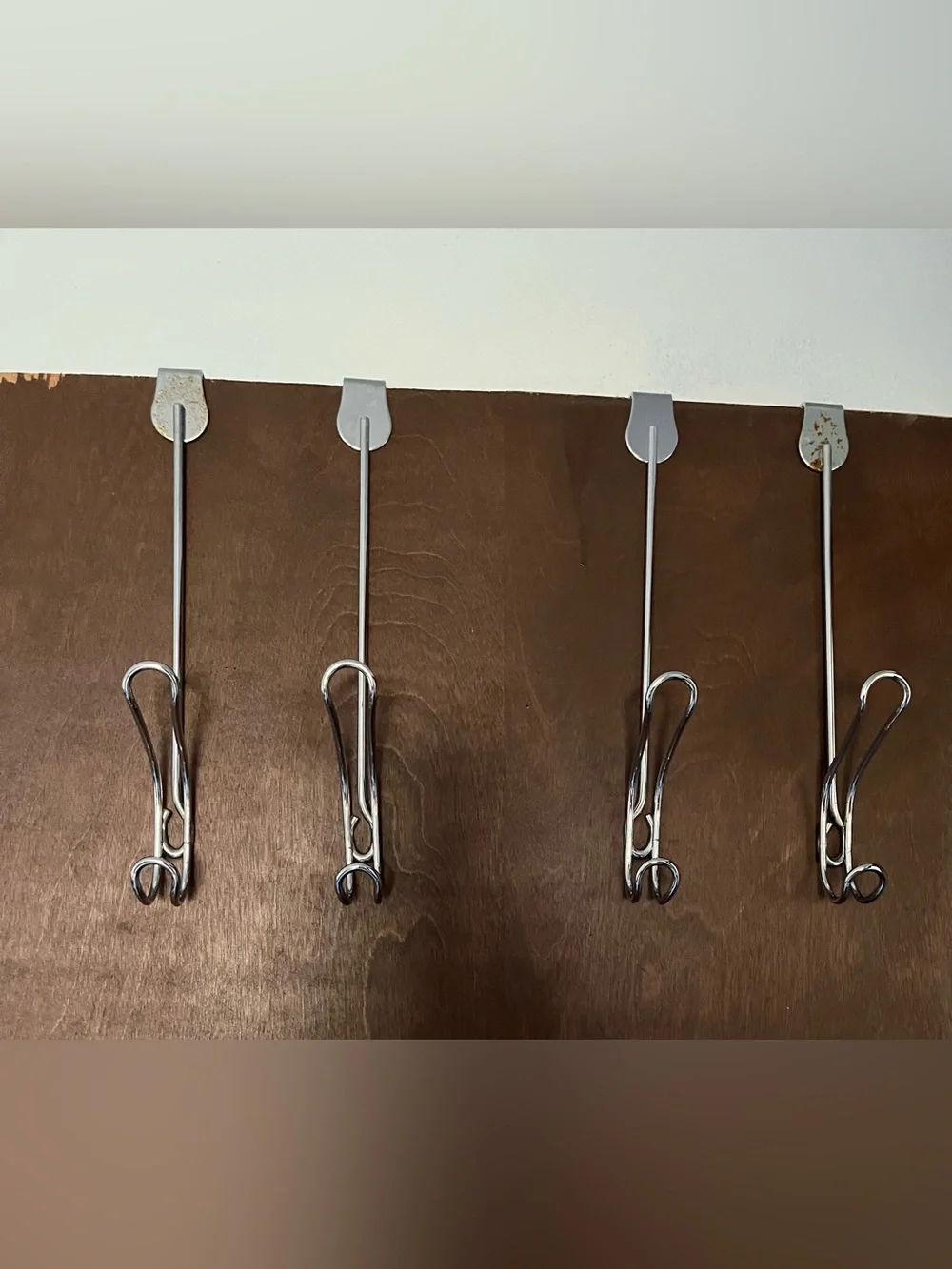Over-the-Door Chrome Hook Rack - Set of 4